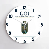 Thumbnail for Goa International Airport Dabolim (GOI) design on white no frame wall clock
