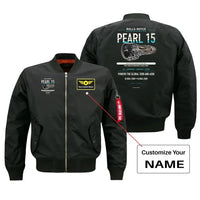 Thumbnail for PEARL 15 design on black bomber with custom name badge