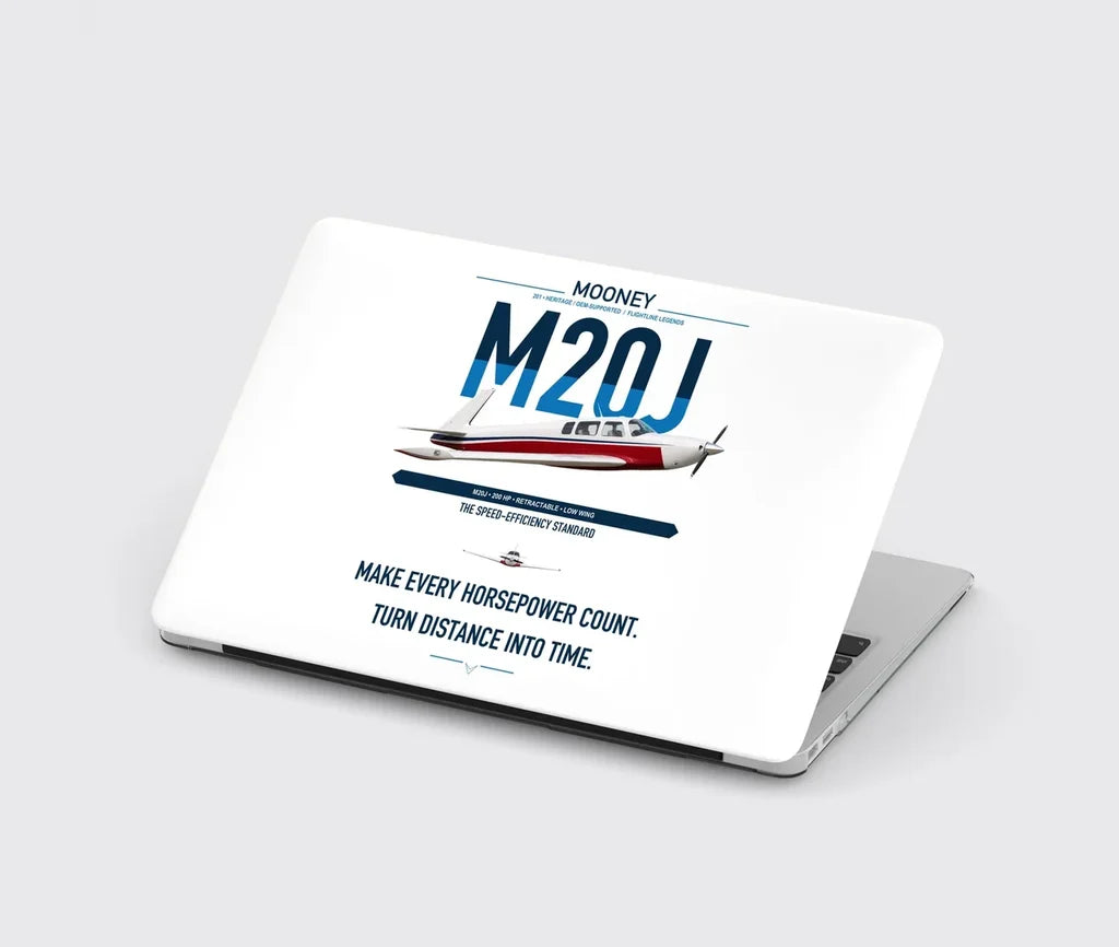 Mooney M20J 201 design on white MacBook case