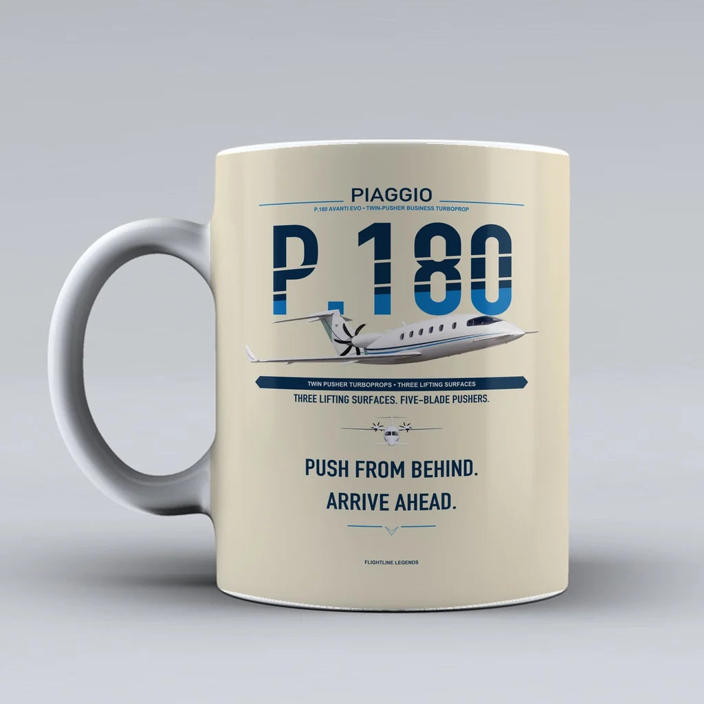 P.180 Avanti EVO Mug design on beige piaggio