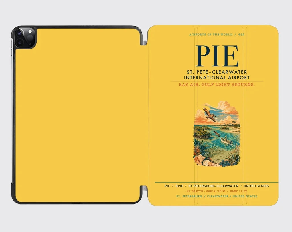 St. Pete–Clearwater International Airport (PIE) design on yellow ipad tablet case