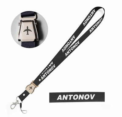 Antonov & Text seat belt lanyard - black