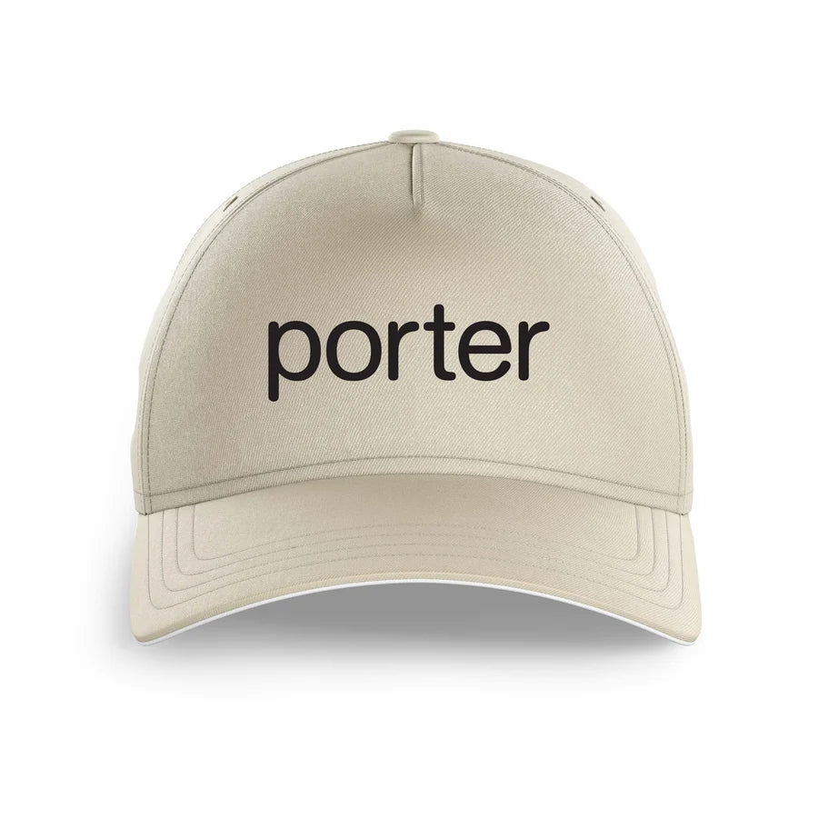 Porter Airlines logo printed on beige cap