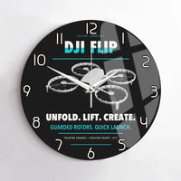 Thumbnail for DJI Flip design on black no frame wall clock