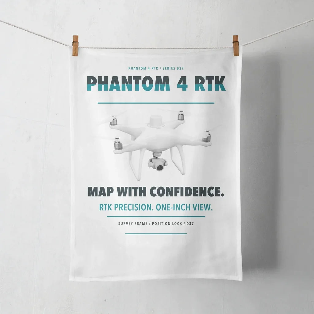 DJI Phantom 4 RTK design on white towel
