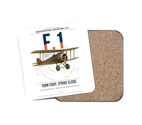 Thumbnail for Sopwith Camel F.1 design on white 1 piece coaster