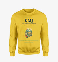 Thumbnail for Aso Kumamoto Airport (KMJ) design on yellow sweatshirt