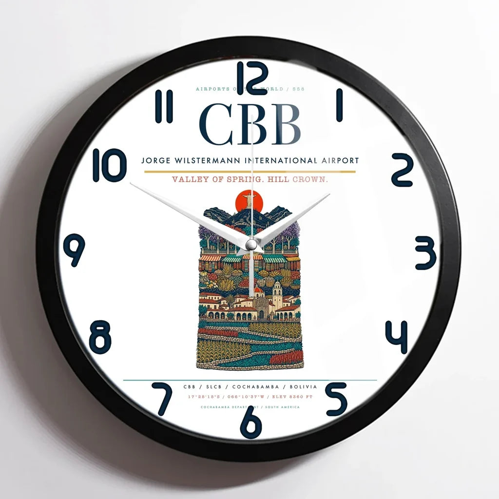 Jorge Wilstermann International Airport CBB Wall-Clock Framed - White