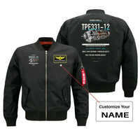 Thumbnail for TPE331-12 design on black bomber with custom name badge