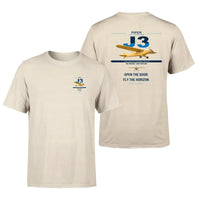 Thumbnail for Piper J-3 Cub design on beige t-shirt, double-side print