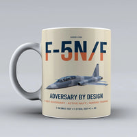 Thumbnail for F-5N F Adversary design on beige ceramic mug, double-side print