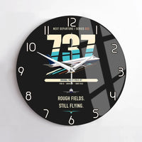 Thumbnail for Boeing 737-200 design on black no frame wall clock