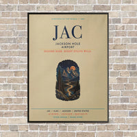 Thumbnail for Jackson Hole Airport JAC vertical canvas print - framed - beige background