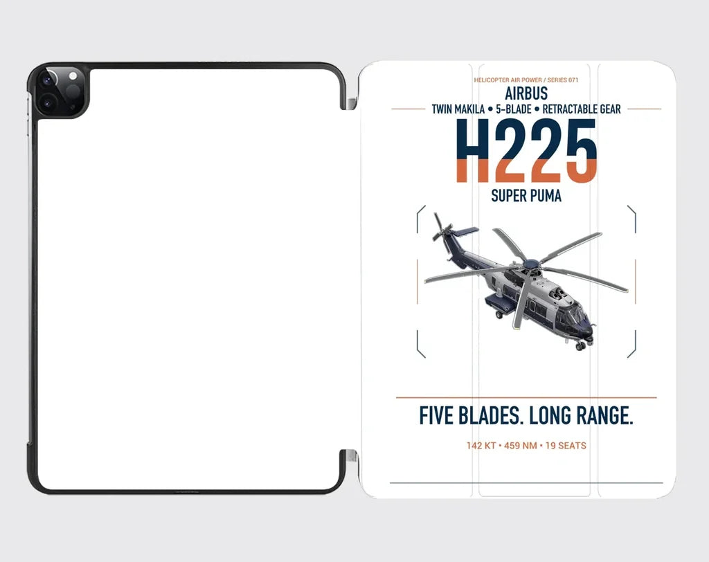 Airbus H225 design on white ipad tablet case