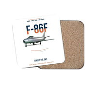 Thumbnail for F-86F Sabre Sweep The Sky design on white 1 piece coaster