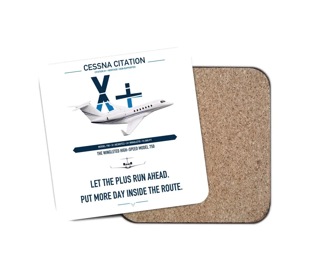Cessna Citation X+ design on white 1 piece coaster