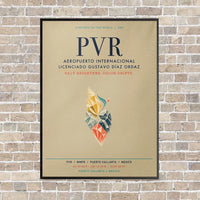 Thumbnail for Aeropuerto Internacional Licenciado Gustavo Díaz Ordaz PVR vertical canvas print - framed - beige background