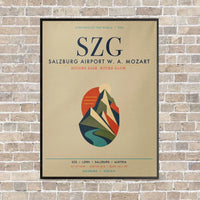 Thumbnail for Salzburg Airport SZG vertical canvas print - framed - beige background