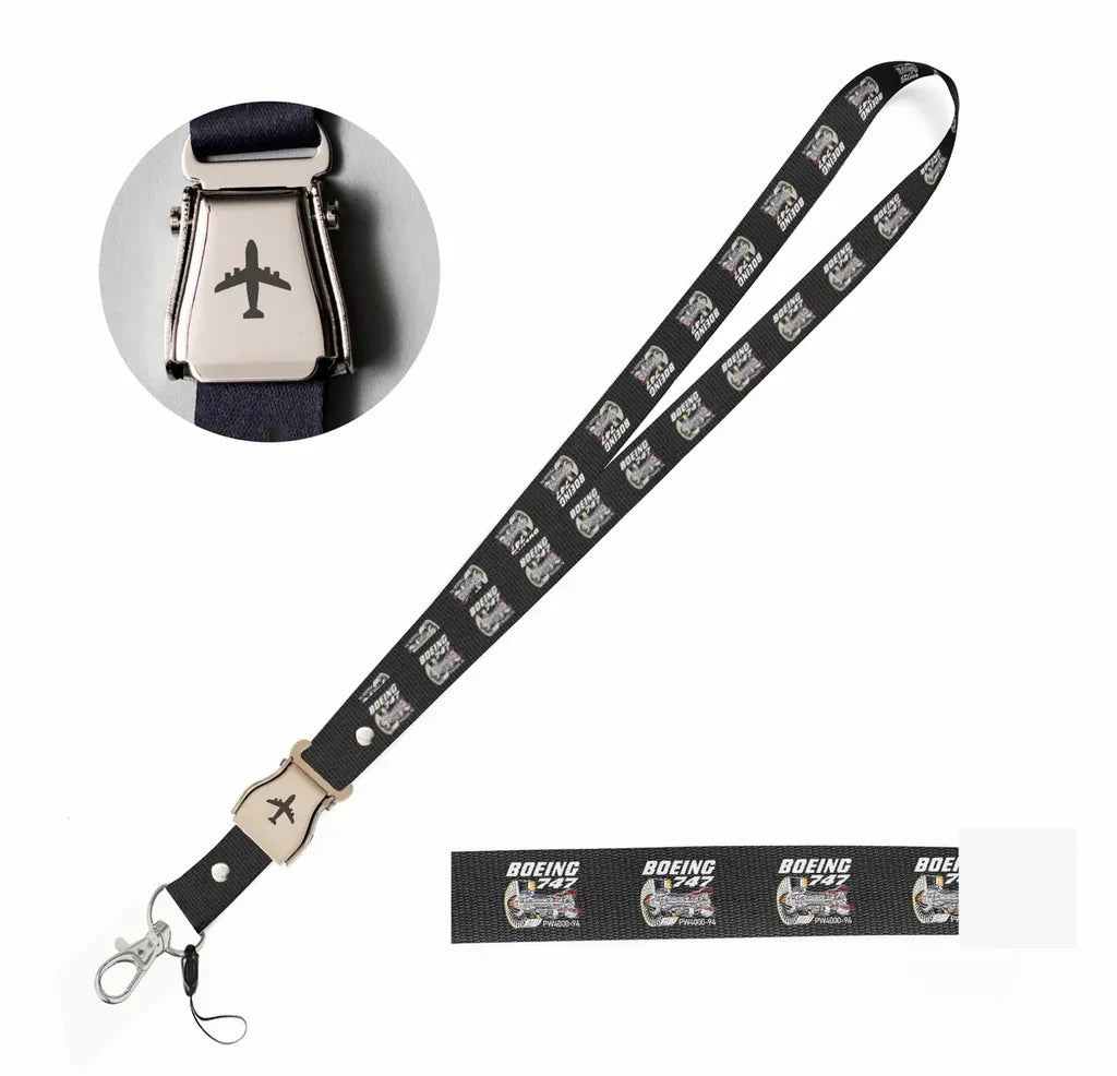 Boeing 747 & PW4000-94 Engine seat belt lanyard - black