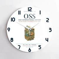 Thumbnail for Osh International Airport (OSS) design on white no frame wall clock