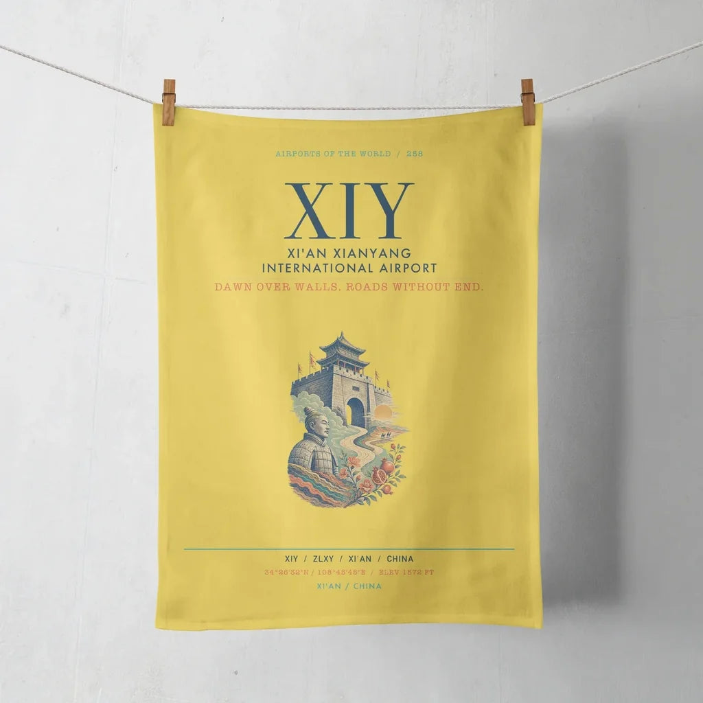 Xi'an Xianyang International Airport (XIY) design on yellow towel