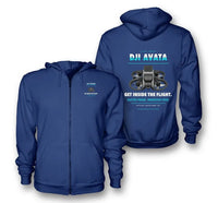 Thumbnail for DJI Avata design on blue zipped hoodie