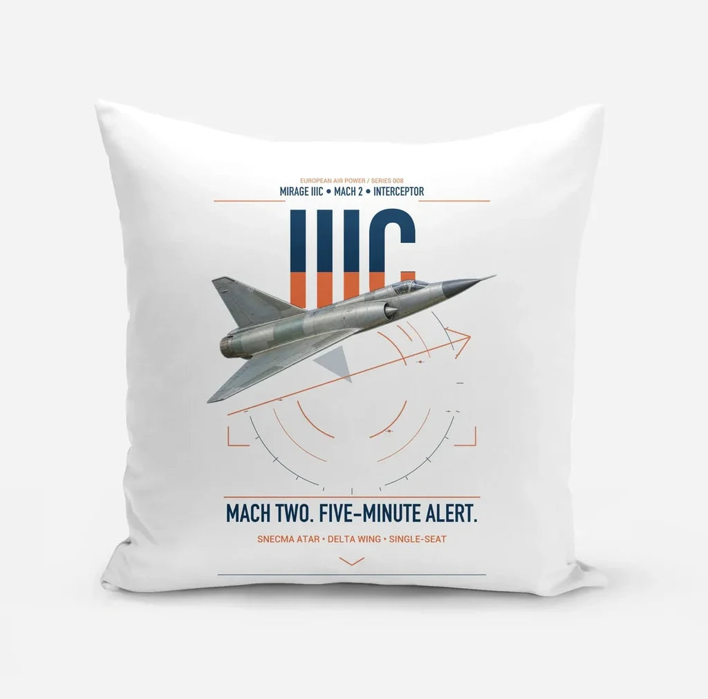 Dassault Mirage IIIC design on white pillow