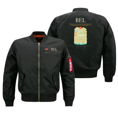 Belem Val de Cans (BEL) design on black bomber jacket