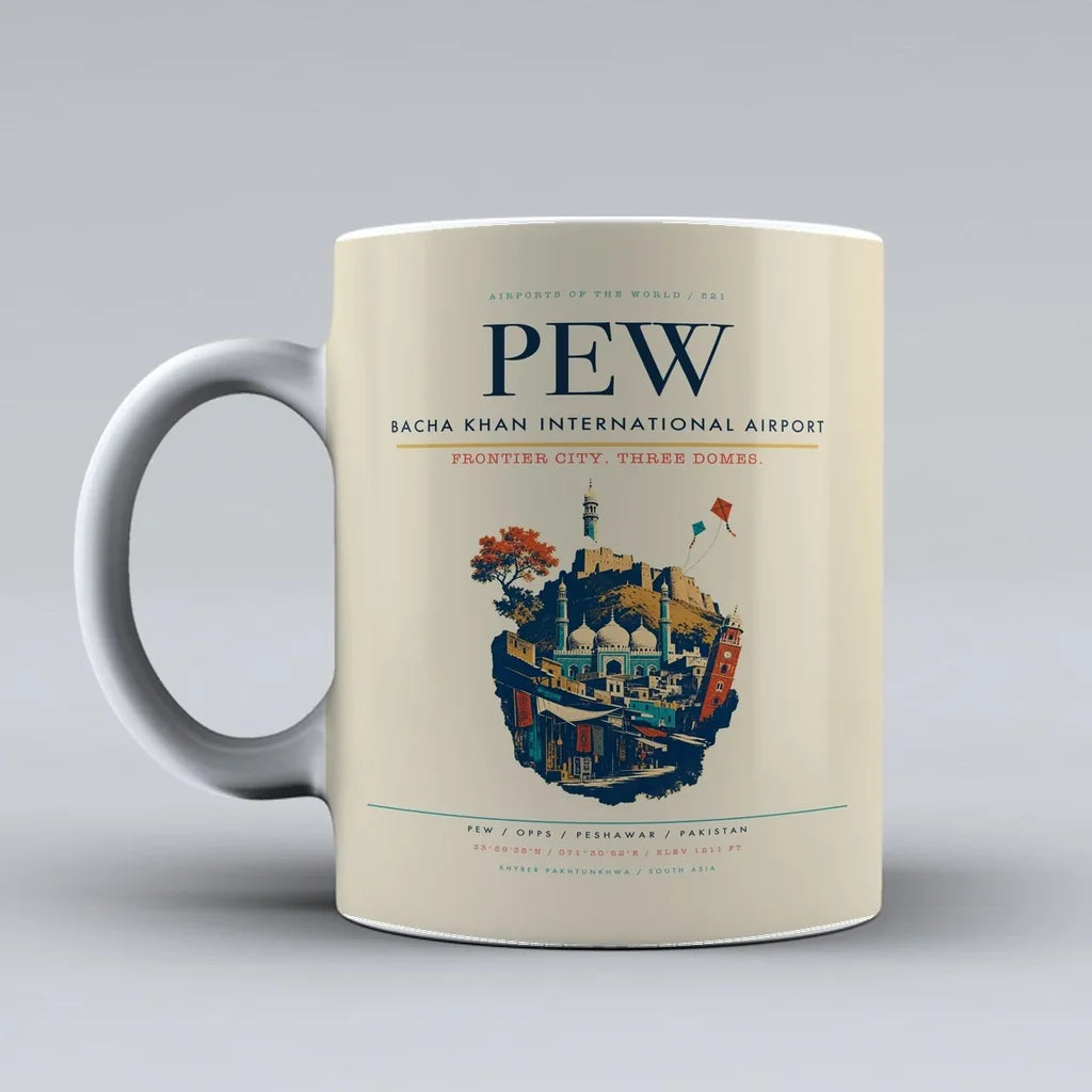 Bacha Khan International Airport PEW Mug - Beige