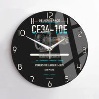 Thumbnail for CF34-10E design on black no frame wall clock