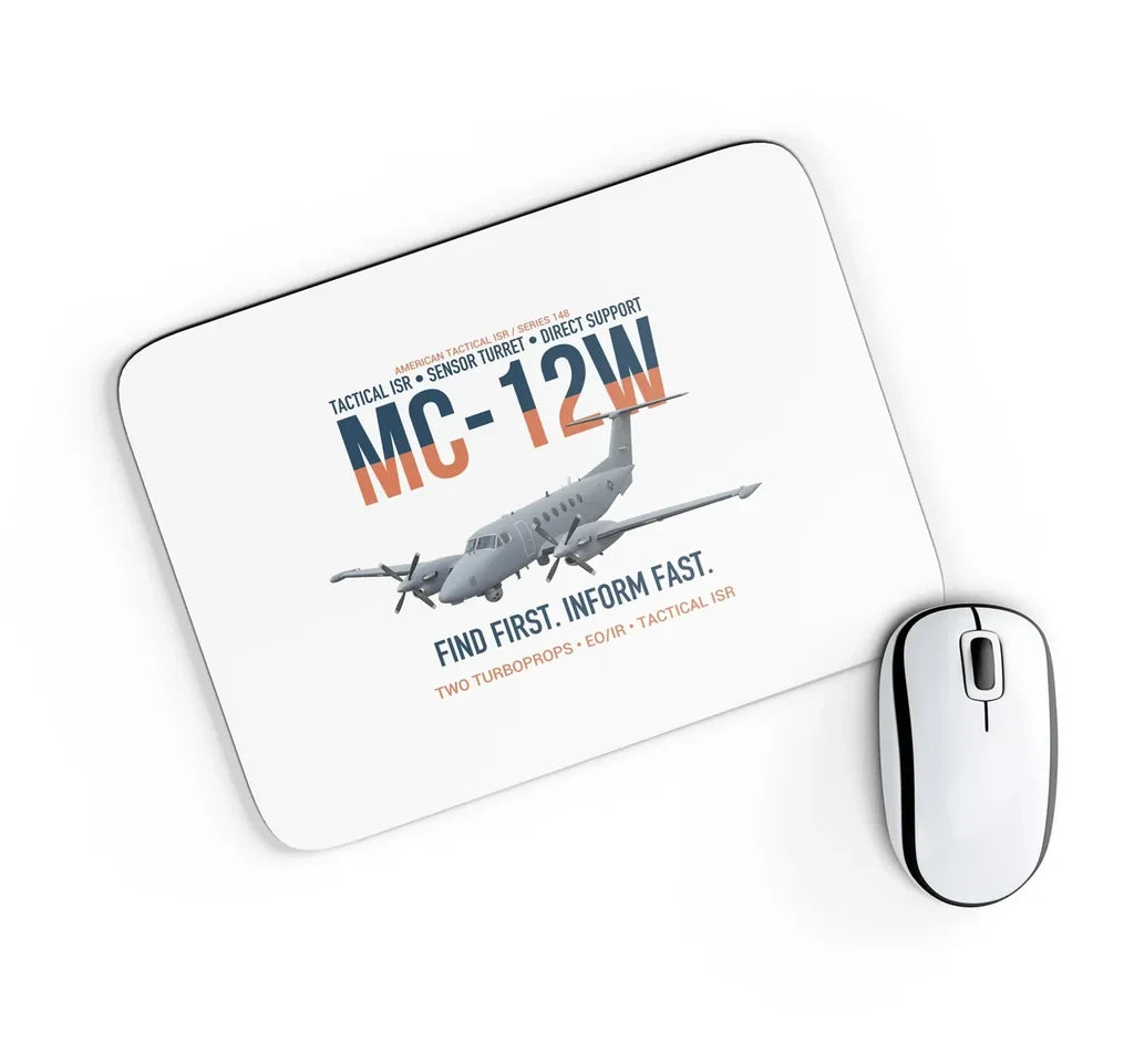 MC-12W Liberty Eyes Over The Ground design on white rectangle mouse pad