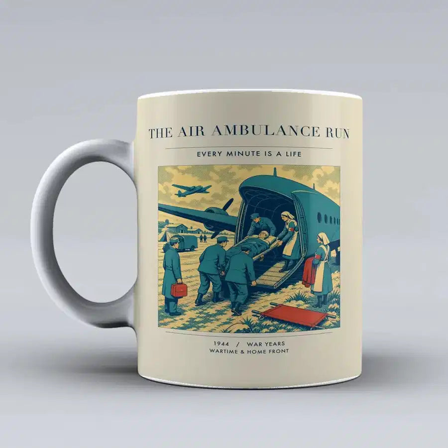 VINTAGE G4506 - The Air Ambulance Run - Ceramic Mug design on beige