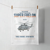 Thumbnail for Sud Aviation SA 321G Super Frelon design on white towel