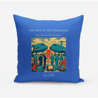 Thumbnail for VINTAGE G4385 - The Prop To Jet Handshake - Designed Pillows design on blue