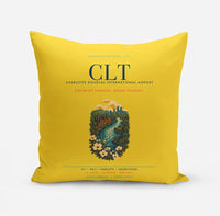 Thumbnail for Charlotte Douglas International Airport (CLT) design on yellow pillow