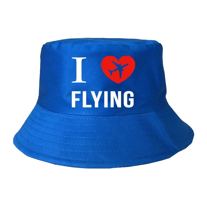 I Love Flying summer hat - blue