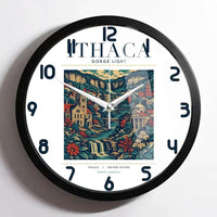 Thumbnail for ITHACA - Poster - Wall Clock Framed - White