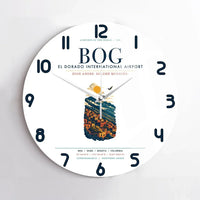 Thumbnail for Bogota El Dorado International Airport (BOG) design on white no frame wall clock