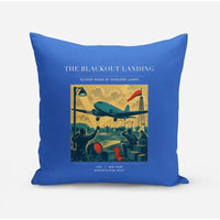 Thumbnail for VINTAGE G4501 - The Blackout Landing - Designed Pillows design on blue