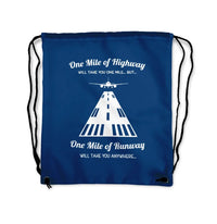 Thumbnail for One Mile of Runway Will Drawstring Bag - view 2