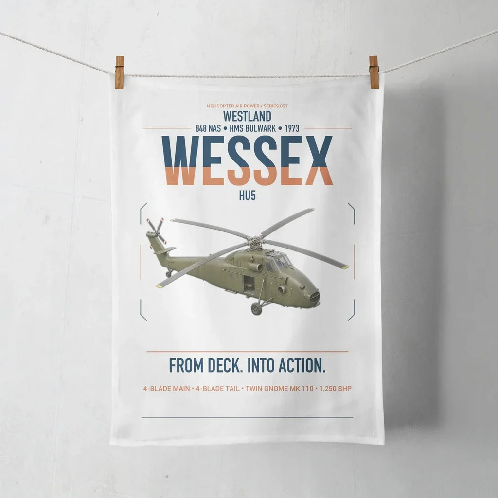 Westland Wessex HU5 design on white towel