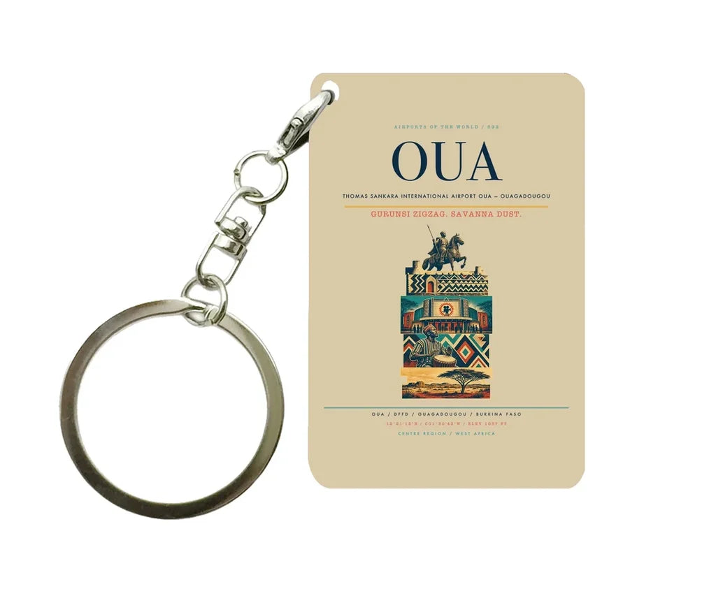 Thomas Sankara International Airport OUA — Ouagadougou Key Chain design on beige key chain