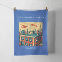 Thumbnail for VINTAGE G4312 - The Rooftop Windsock - Designed Towels design on blue