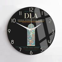 Thumbnail for Douala International Airport (DLA) design on black no frame wall clock