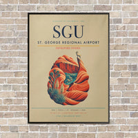 Thumbnail for St. George Regional Airport SGU vertical canvas print - framed - beige background