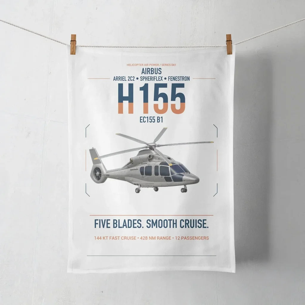 Airbus H155 EC155 B1 design on white towel