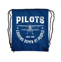Thumbnail for Pilots Looking Down at People Drawstring Bag - view 2