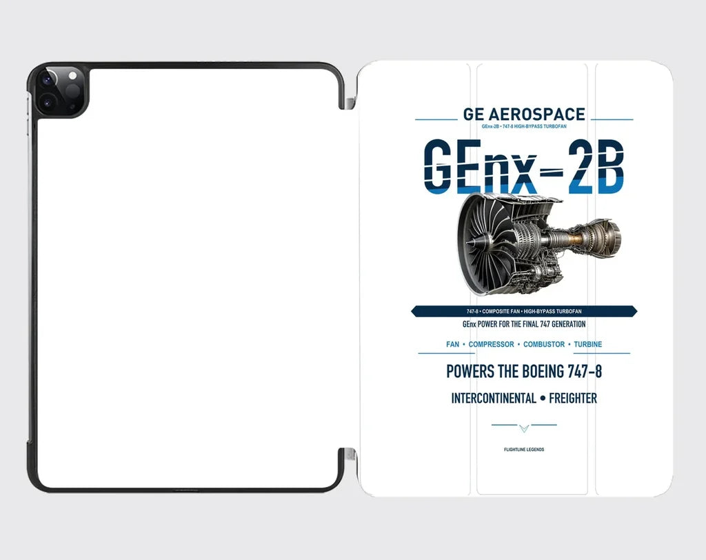 GEnx-2B design on white ipad tablet case