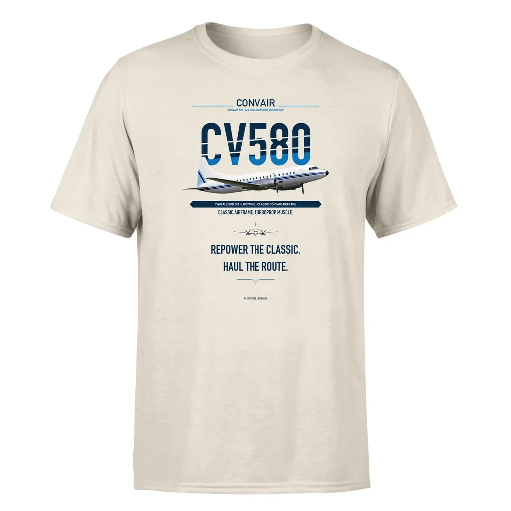 Convair 580 design on beige single side