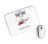 Thumbnail for Leonardo AW189 design on white rectangle mouse pad